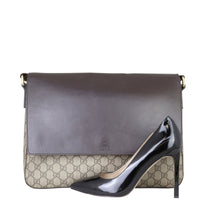 Gucci GG Supreme Leather Flap Messenger Shoe