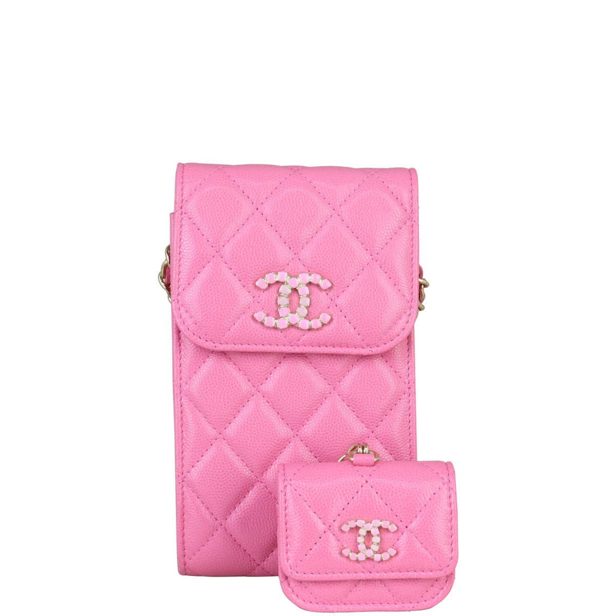 Chanel Phone Holder with Chain Front with Pouch