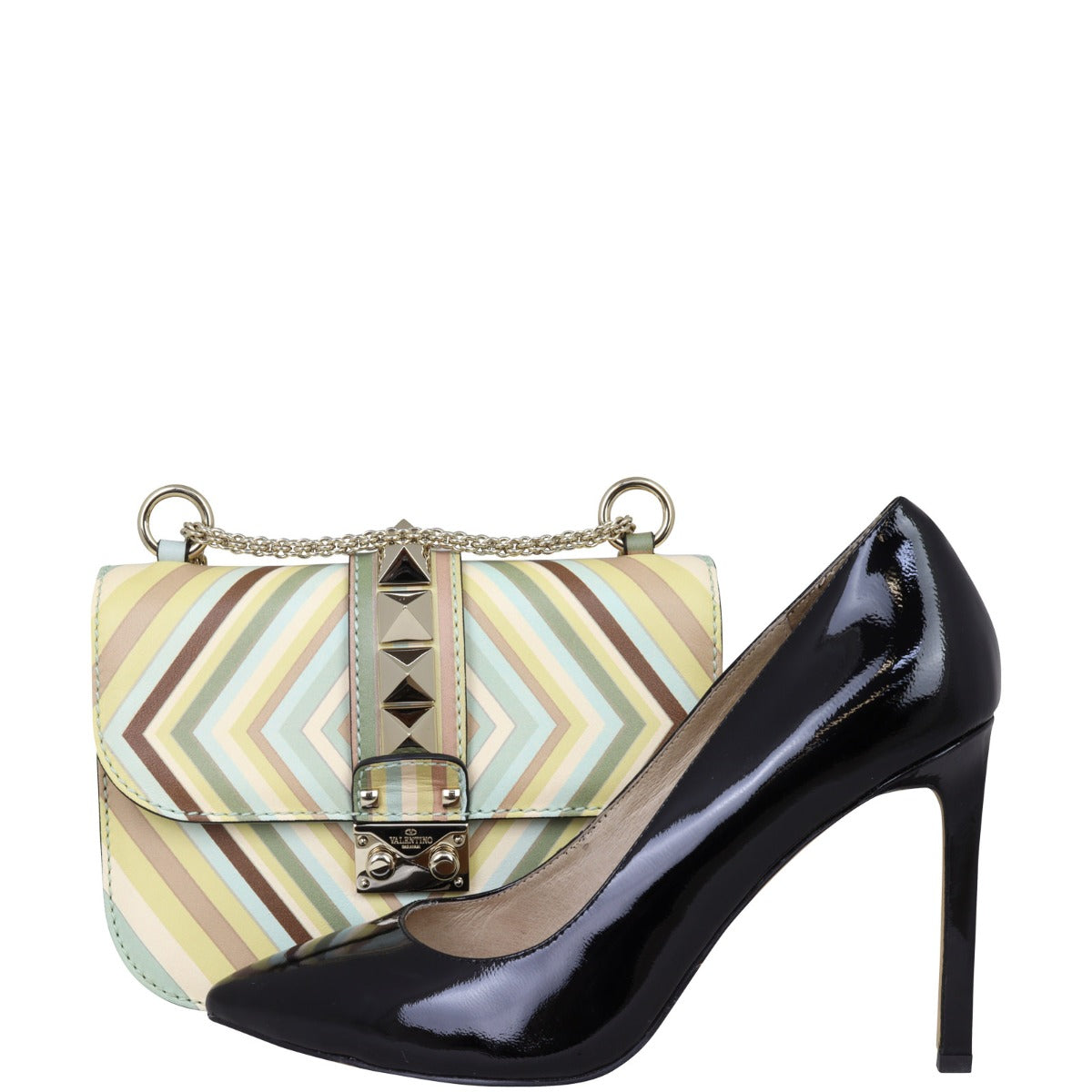 Valentino 1975 Glam Lock Small Shoulder Bag Shoe