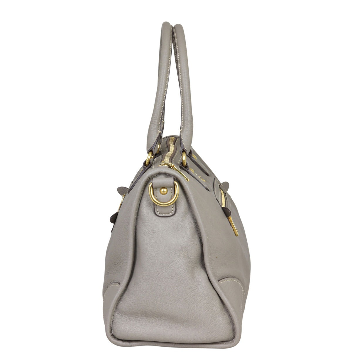 Prada Vitello Daino Satchel Side