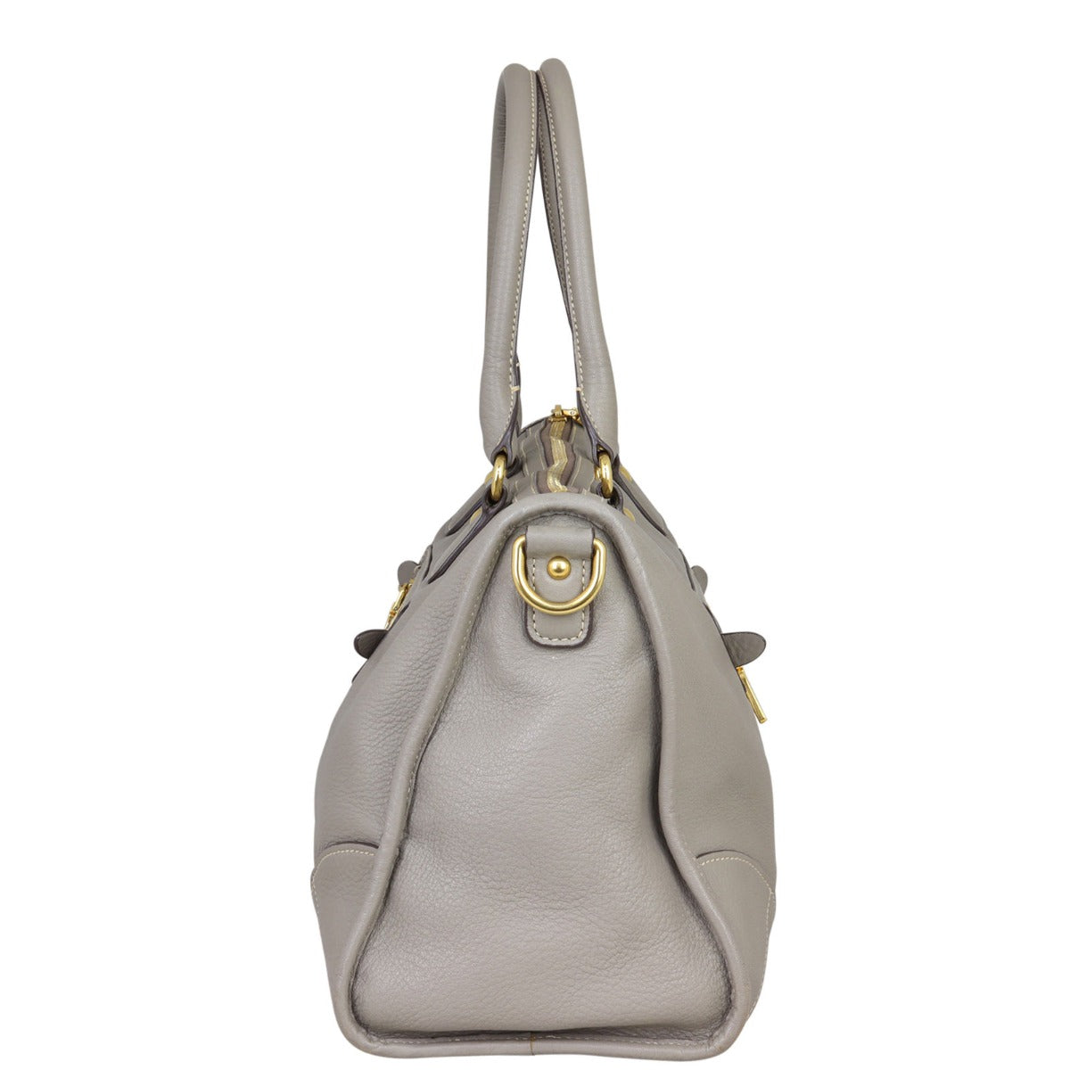 Prada Vitello Daino Satchel Side