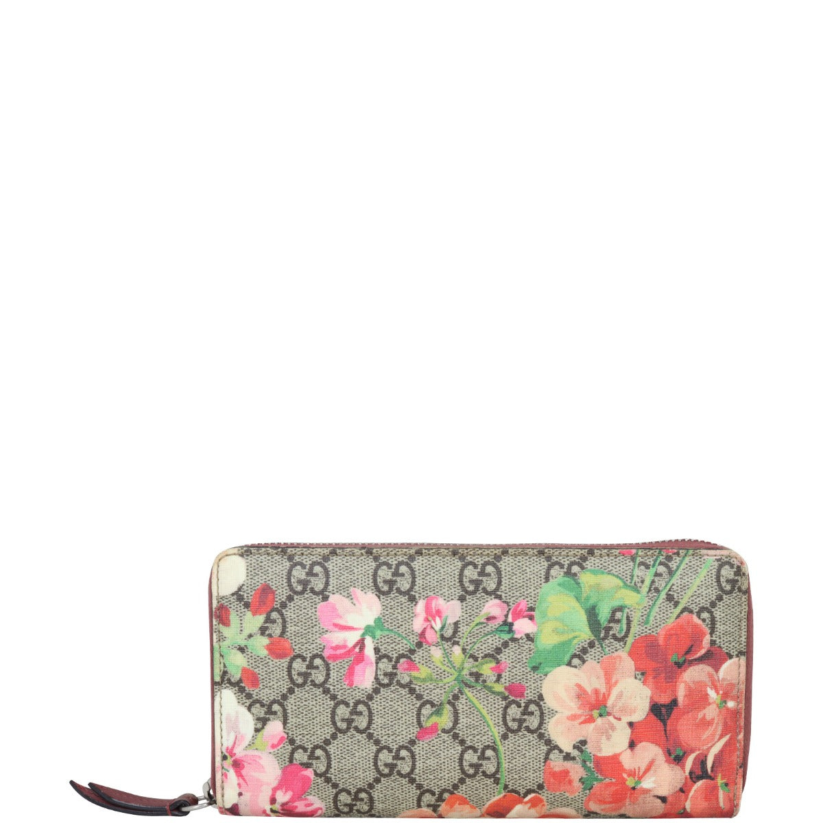 Gucci GG Supreme Blooms Zip Around Wallet Front