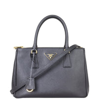 Prada Saffiano Lux Galleria Double Zip Tote Small Front with Strap