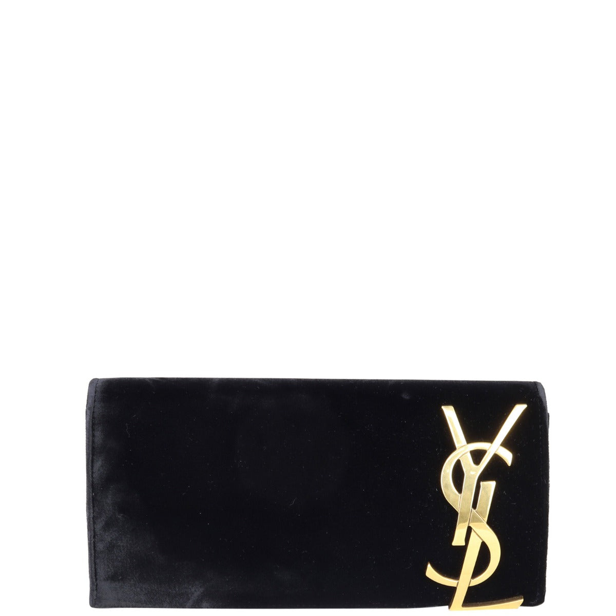Saint Laurent Monogram Velvet Clutch Front