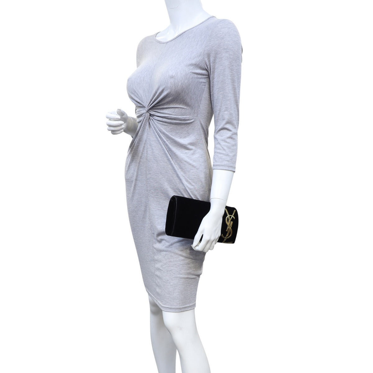 Saint Laurent Monogram Velvet Clutch Mannequin