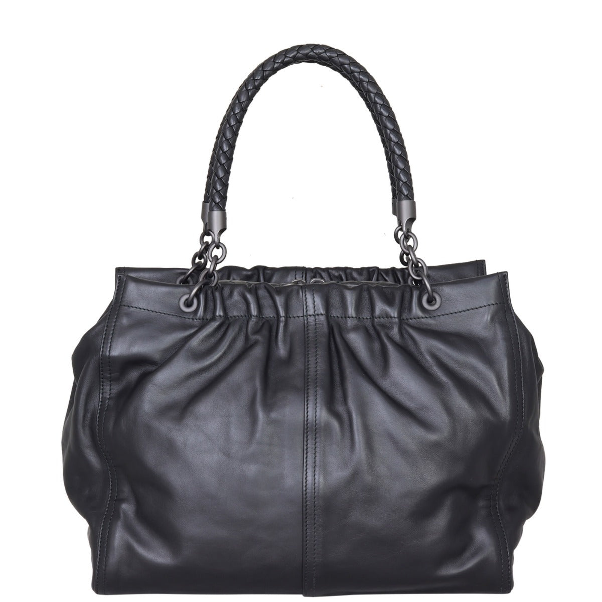 Bottega Veneta Ruched Tote Bag (black) Back