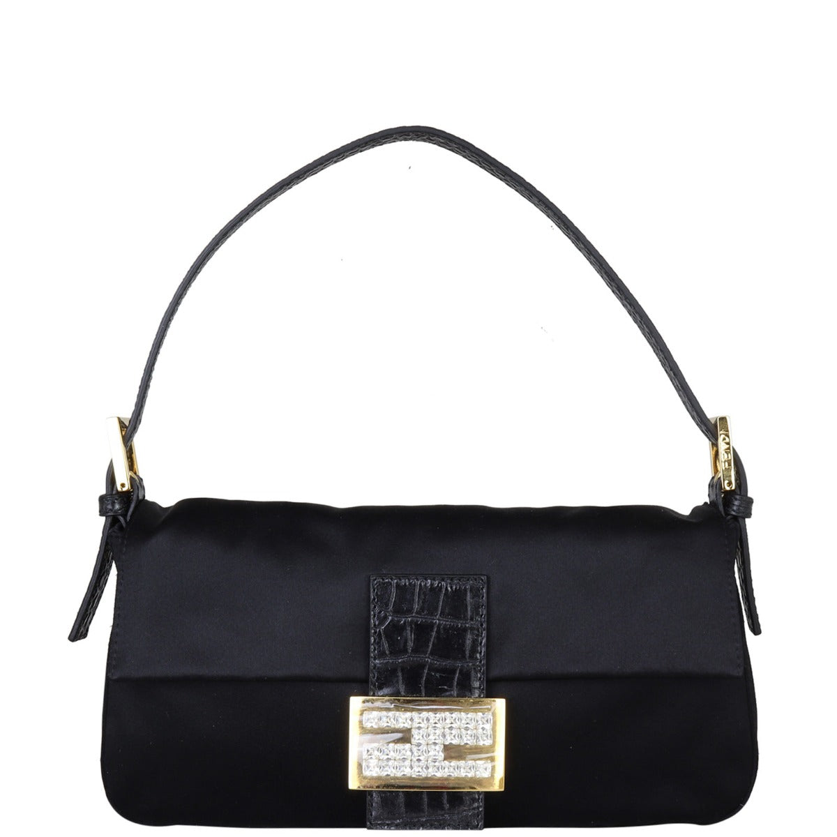 Fendi Baguette Crystal Embellished Bag Front