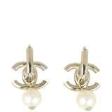 Chanel CC Pearl Drop Earrings Back