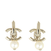 Chanel CC Pearl Drop Earrings Back