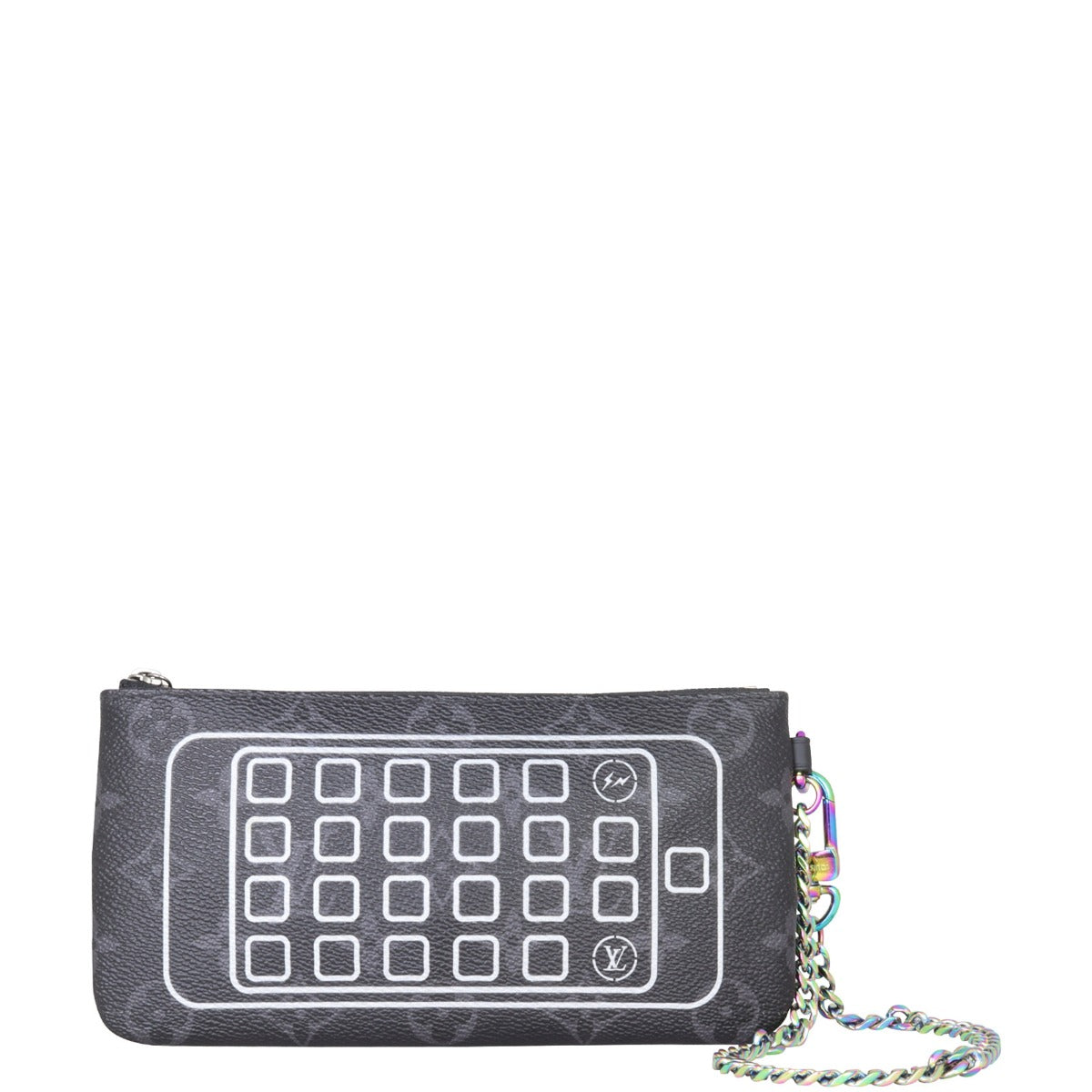 Louis Vuitton x Fragment Phone Pouch Monogram Eclipse Front with strap