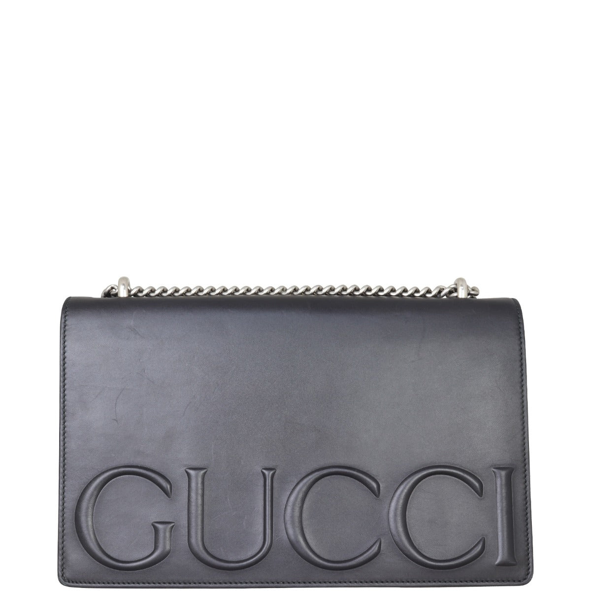 Gucci XL Logo Chain Shoulder Bag Front