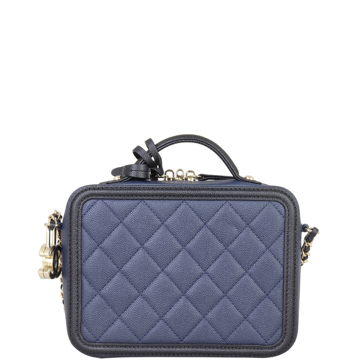 Chanel CC Filigree Vanity Case Medium Back