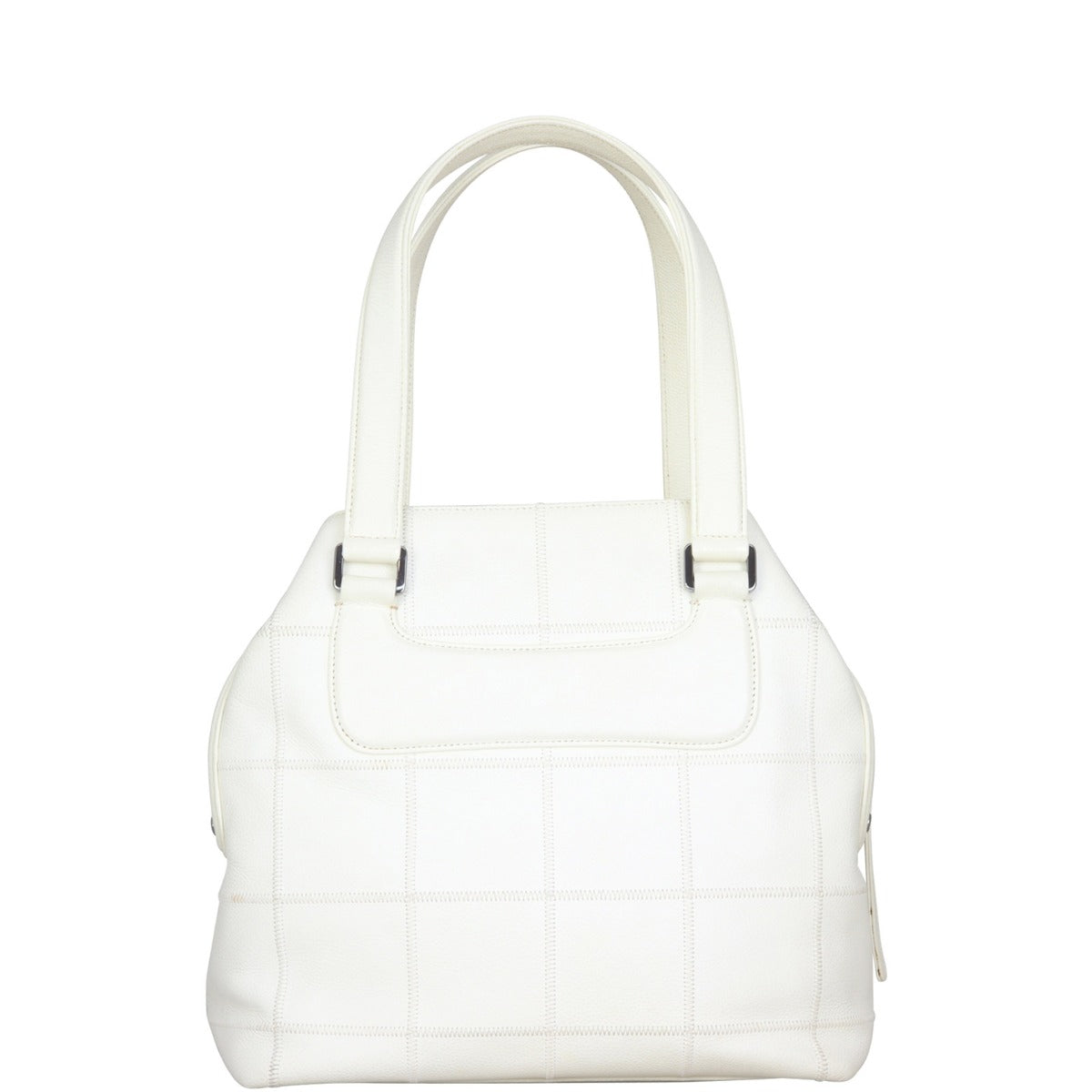 Chanel Square Stitch Logo Tote Back