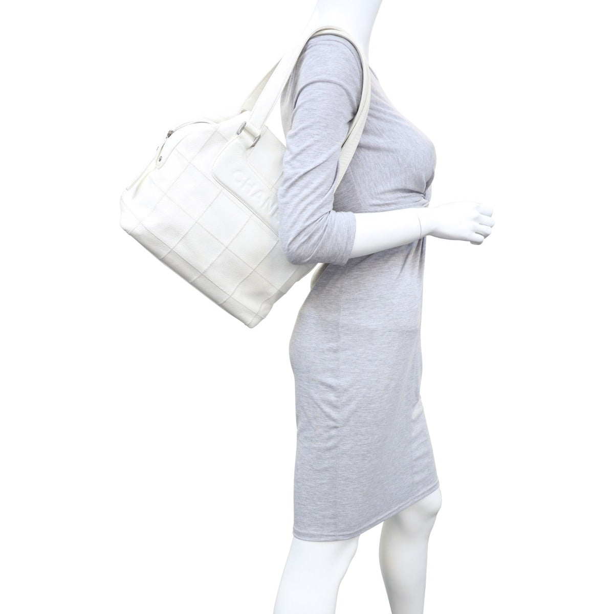 Chanel Square Stitch Logo Tote Mannequin