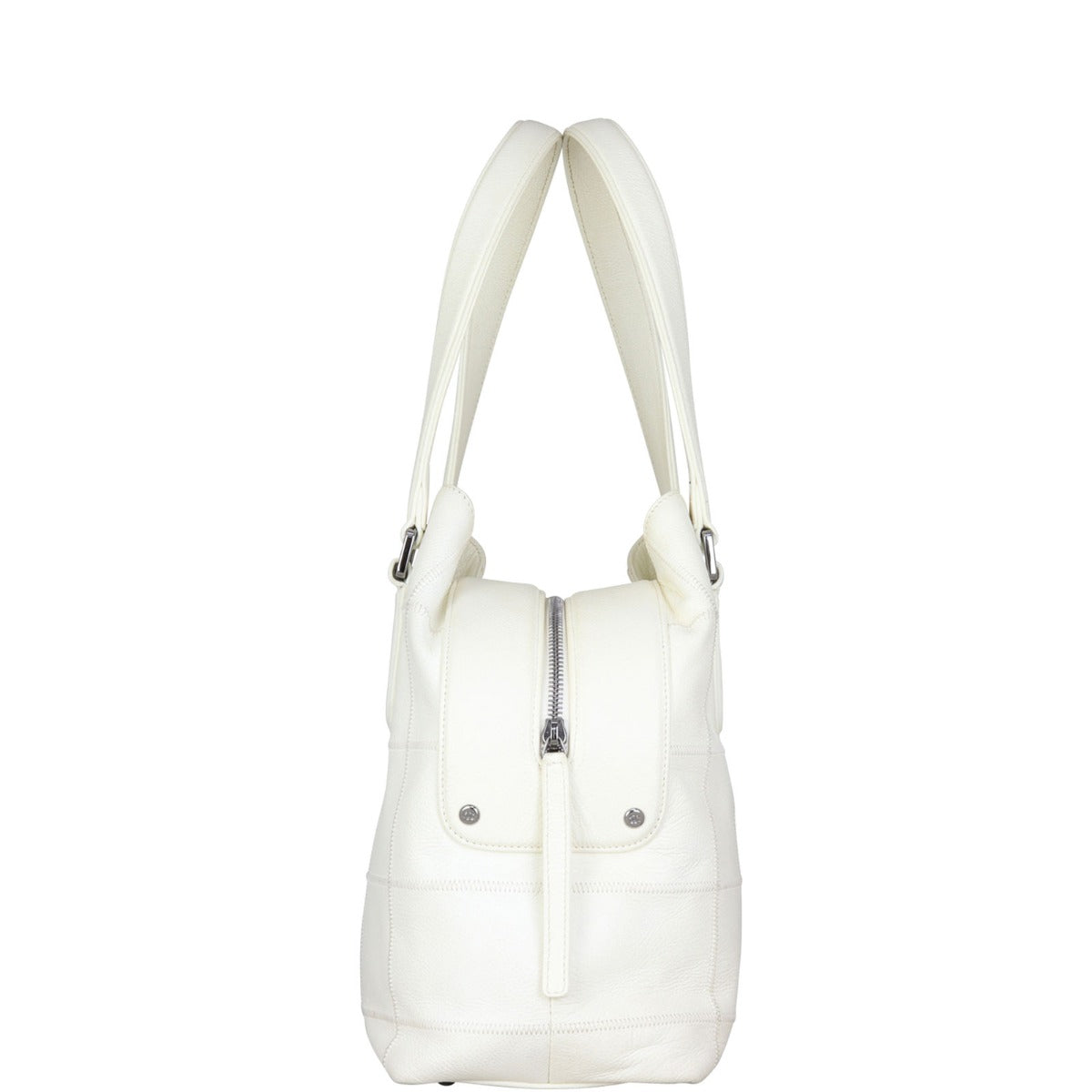 Chanel Square Stitch Logo Tote Side