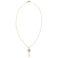 Tiffany & Co 18k Rose Gold Diamond Petals Key Pendant Front