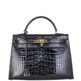Hermes Kelly 32 Sellier Alligator Front
