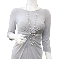 Chanel CC Glass Pearl Long Necklace Mannequin