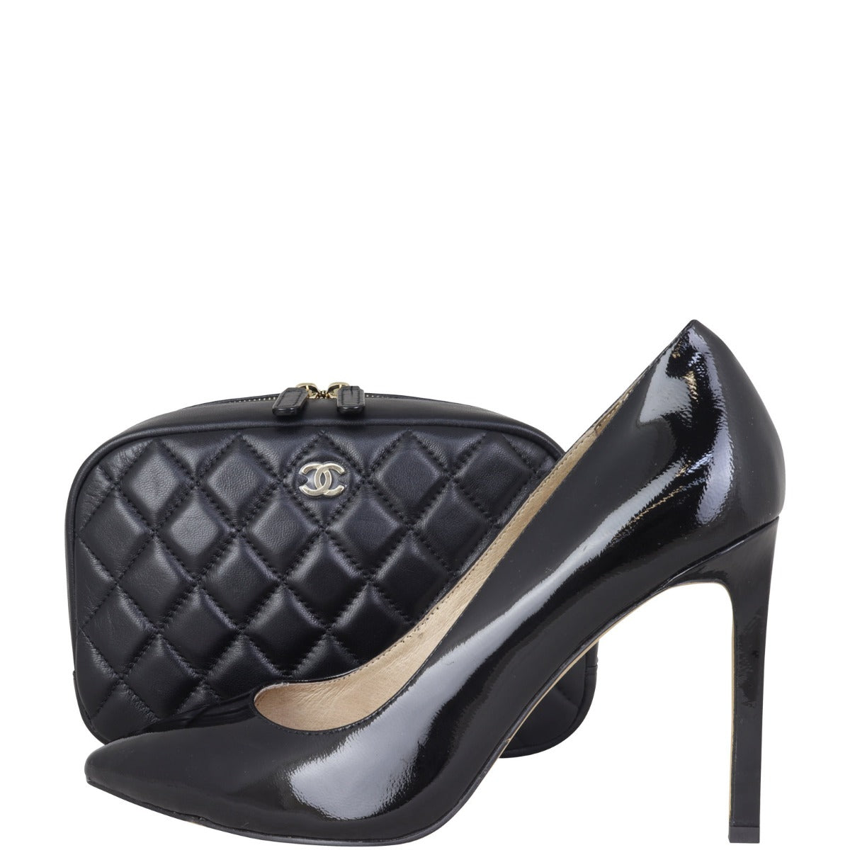 Chanel Quilted Cosmetic Case Medium Shoe