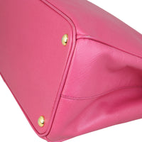 Prada Saffiano Lux Galleria Double Zip Tote Medium Corner Closeup
