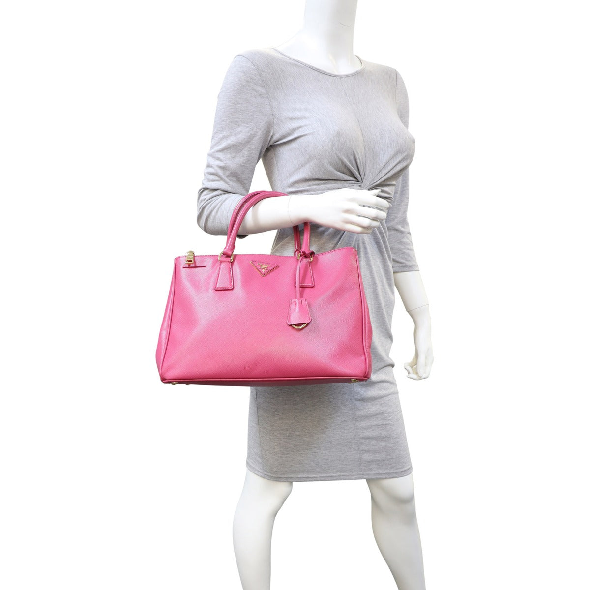 Prada Saffiano Lux Galleria Double Zip Tote Medium Mannequin
