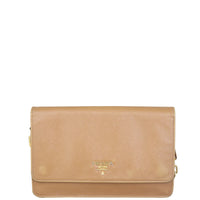 Prada Saffiano Flap Crossbody Front