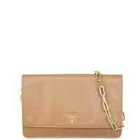 Prada Saffiano Flap Crossbody Front with Strap