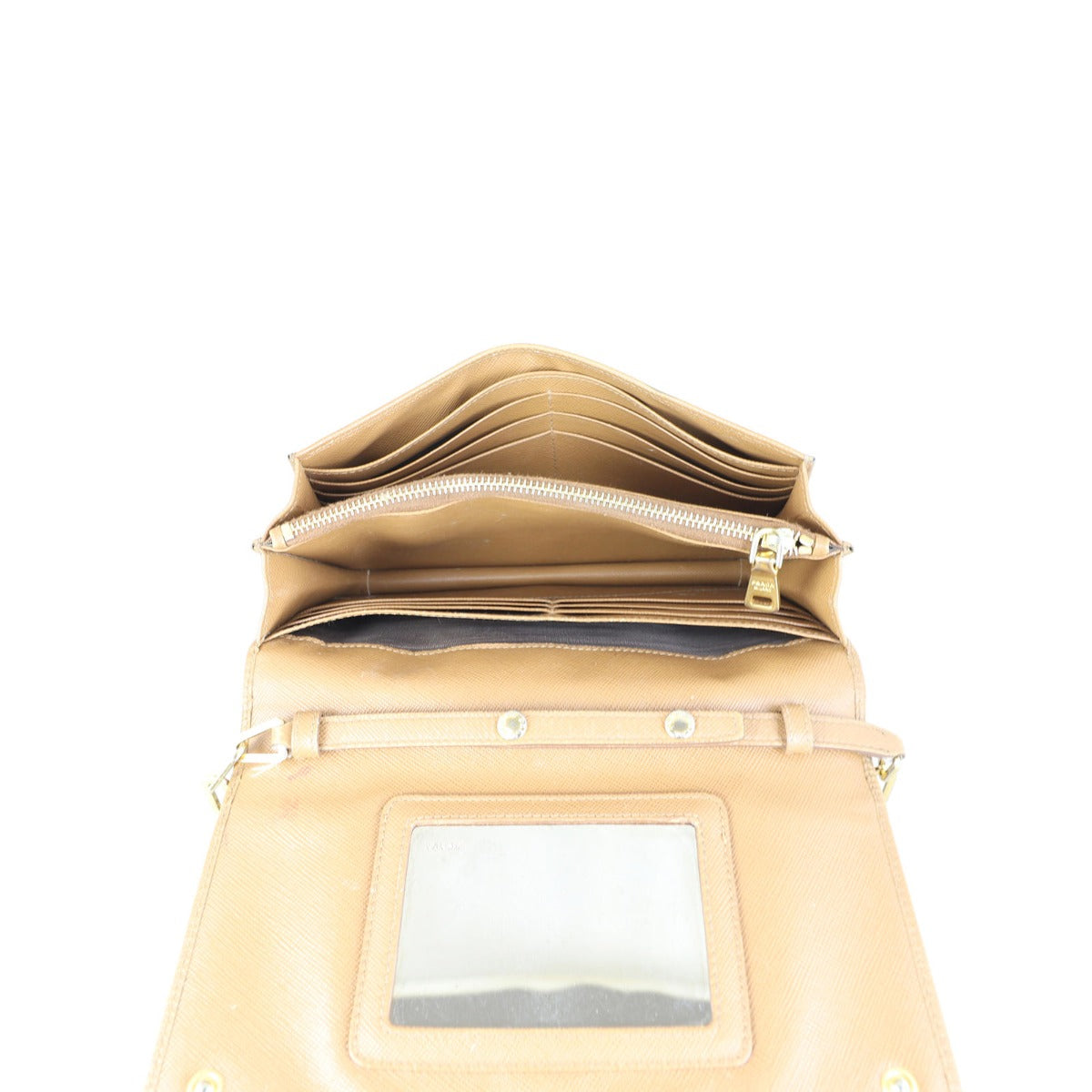 Prada Saffiano Flap Crossbody Interior