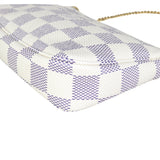 Louis Vuitton Mini Pochette Accessories Damier Azur Corner Closeup