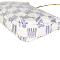Louis Vuitton Mini Pochette Accessories Damier Azur Corner Closeup