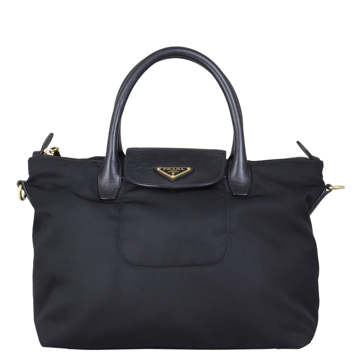 Prada Saffiano & Tessuto Tote Bag Front