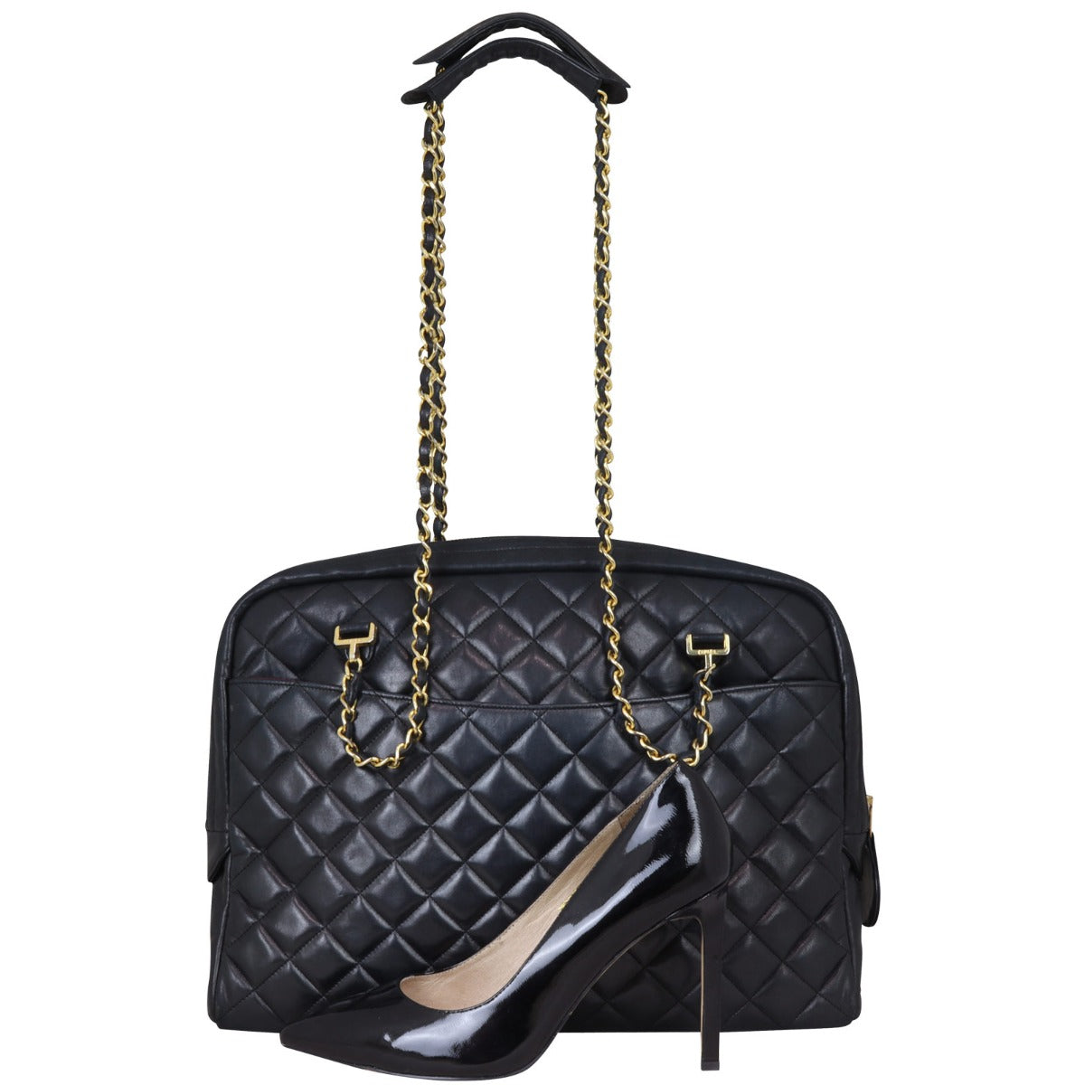 Chanel Quilted Vintage Lambskin Tote Shoe