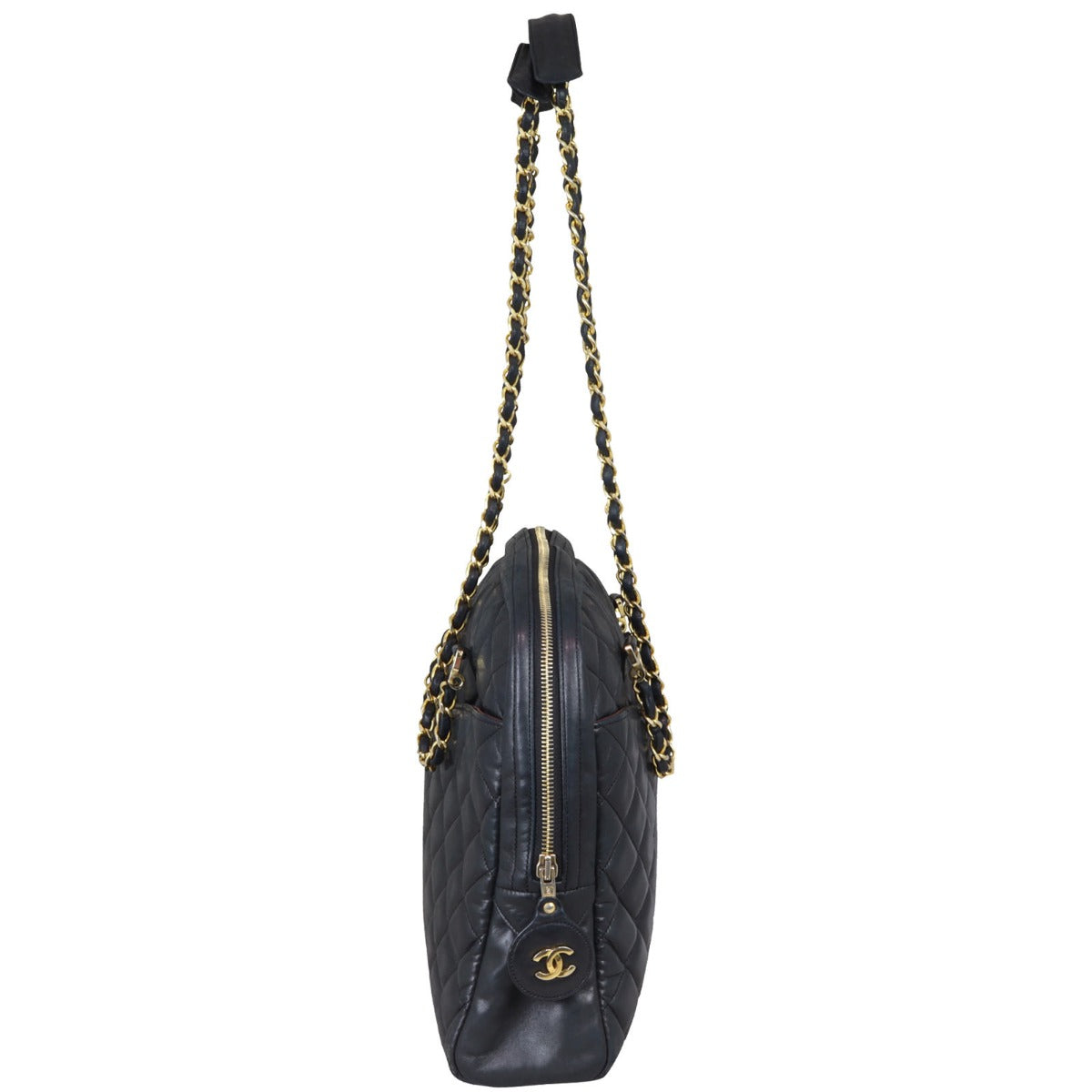 Chanel Quilted Vintage Lambskin Tote Side