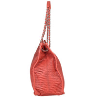 Chanel Perforated Tote (coral) Side