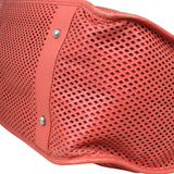 Chanel Perforated Tote (coral) Corner Closeup