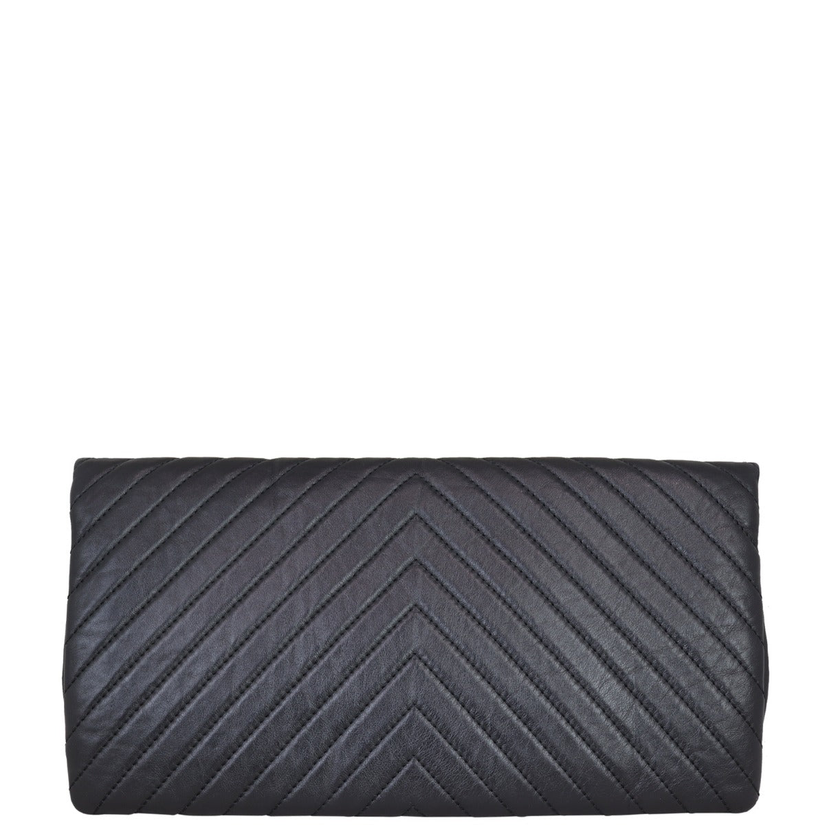 Chanel Chevron Fold Over Clutch Back