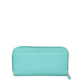 Chanel Boy Long Zip Around Wallet Chevron Back