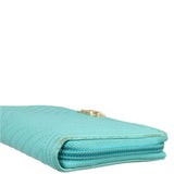 Chanel Boy Long Zip Around Wallet Chevron Corner Closeup