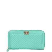 Chanel Boy Long Zip Around Wallet Chevron Front