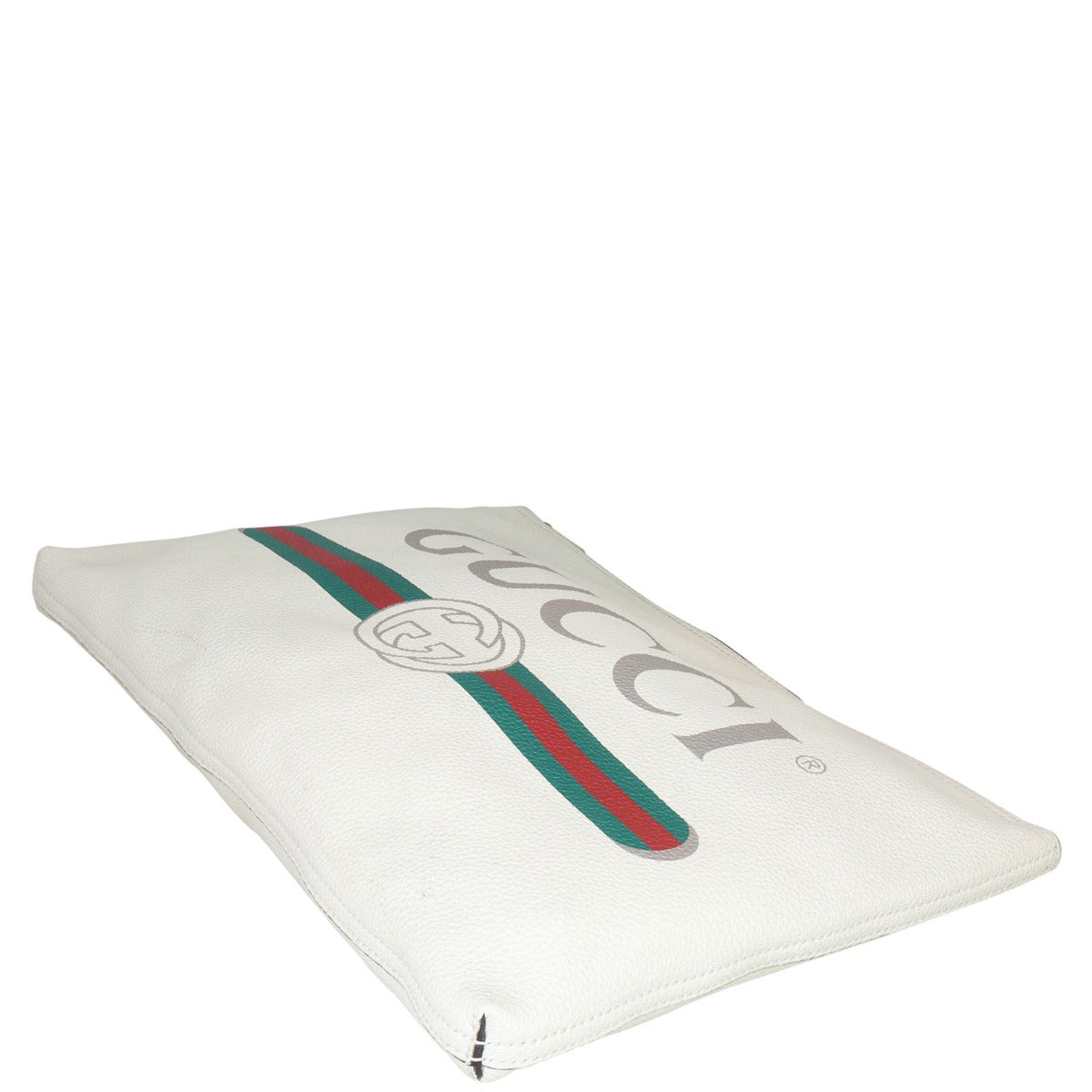 Gucci Logo Print Leather Pouch Corner Distance