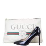 Gucci Logo Print Leather Pouch Shoe