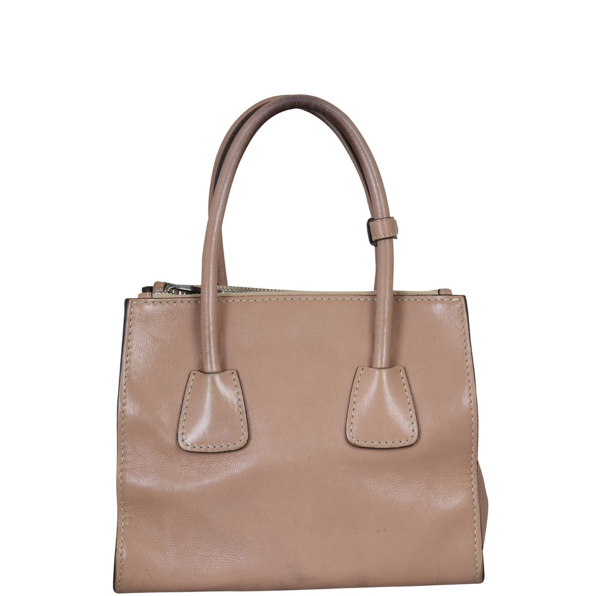 Prada Twin Pocket Glace Calfskin Tote Small Back