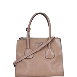 Prada Twin Pocket Glace Calfskin Tote Small Front with Strap