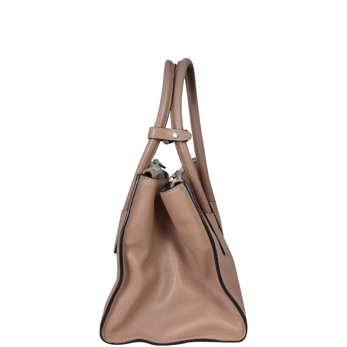 Prada Twin Pocket Glace Calfskin Tote Small Side