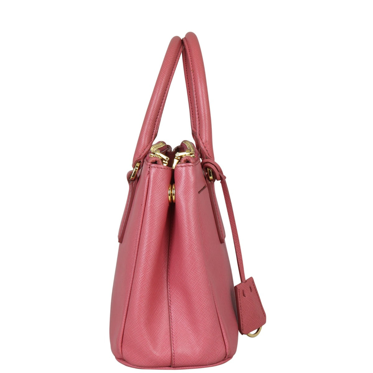Prada Saffiano Lux Galleria Double Zip Tote Small Side