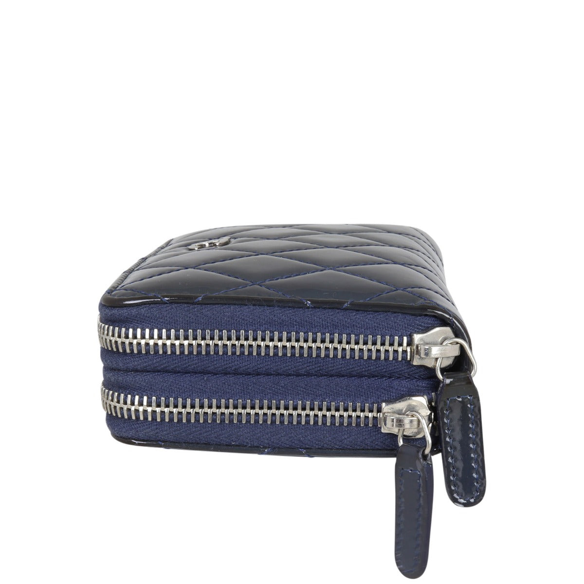 Chanel CC Double Zip Compact Wallet Patent