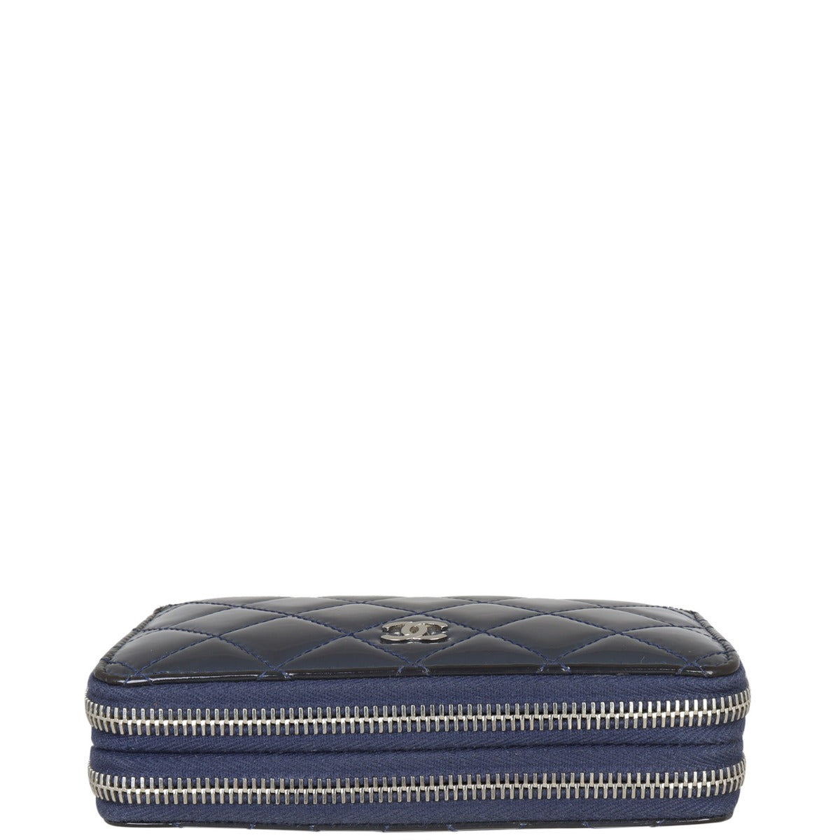 Chanel CC Double Zip Compact Wallet Patent