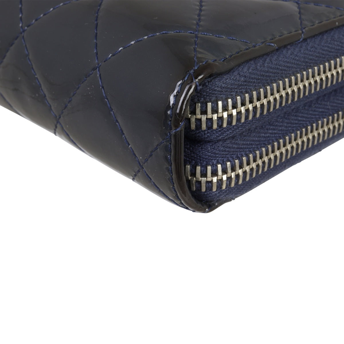 Chanel CC Double Zip Compact Wallet Patent