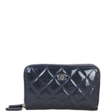 Chanel CC Double Zip Compact Wallet Patent