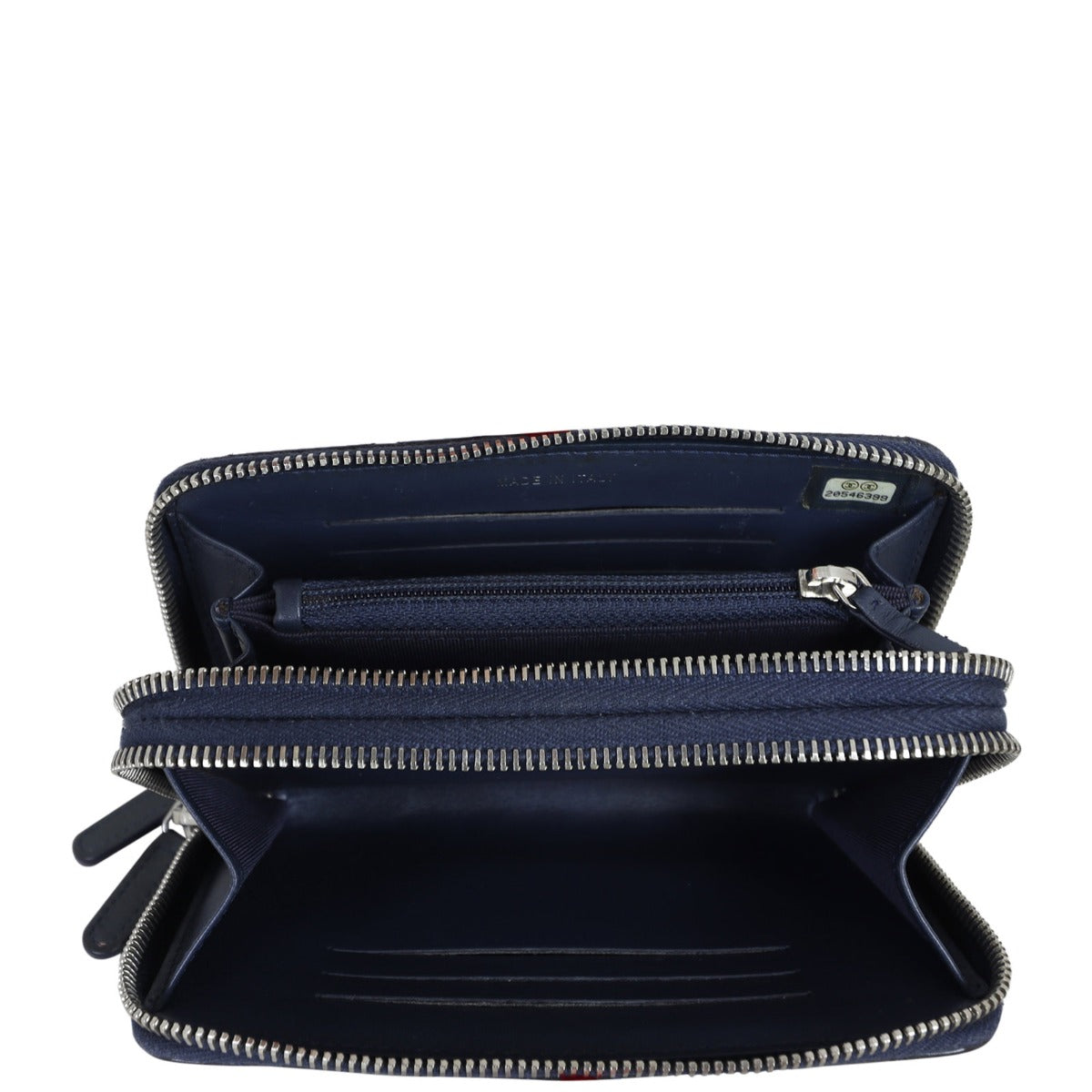 Chanel CC Double Zip Compact Wallet Patent